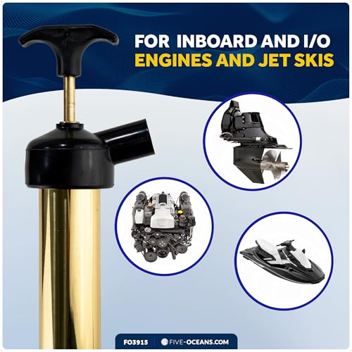 Five Oceans Marine Oil Extractor Pump, Fluid Extractor, Manual Oil Drain Pump Kit for Inboard and I/O Engines/Jet Skis, 1/4-Inch 5/16-Inch 1/2-Inch Drain Tubes, Vacuum Oil Change Pump - FO3915