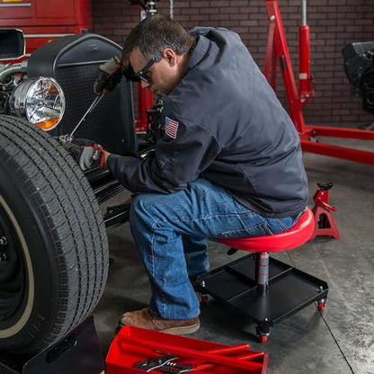 Big RED Pneumatic Rolling Mechanic Stool, Large - style: 6350