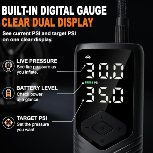 Tire Inflator Portable Air Compressor for Car Tires, 150 PSI Air Pump