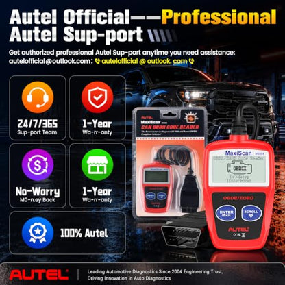 Autel OBD2 Scanner MS309 Universal Car Engine Fault Code Reader, Check Engine Light and Emission Monitor Status, OBDII CAN Diagnostic Scan Tool