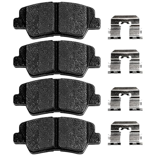 Brake Pads Rear Set Compatible with Hyundai Azera Sonata Elantra, Kia Soul V4 Amanti V6 Rear Brakes Semi-Metallic D1313 - style: D1313