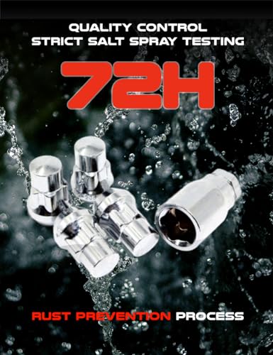 Set of 4 Veritek 14x1.5mm 1.40 Inch Chrome Acorn Bulge Tuner Socket Style Wheel Locks for Aftermarket Custom Wheels