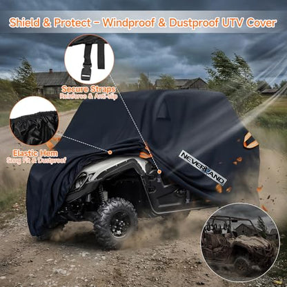 NEVERLAND UTV Cover Heavy Duty Waterproof 4-6 Seater All-Weather Protection - size: up to 169"L