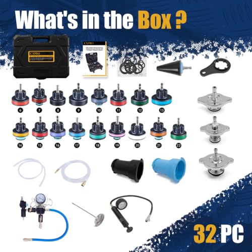 28pcs Radiator Pressure Tester Kit, Coolant Vacuum Refill Kit - size: 28PC