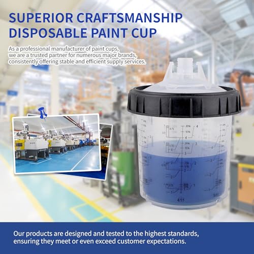 Disposable Paint Gun Cup, HVLP Paint Sprayer Gun Mixing Cups - size: 20 ounce