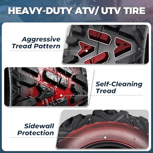 PROPARTS 24x8-12 ATV/UTV Tires, 6-Ply 24x8x12 24-8-12 All Terrain Off-Road Golf Cart Tire for Mud, Sand and Trail, Max Load 340 lbs, Tubeless, Set of 2 - size: 24x8-12