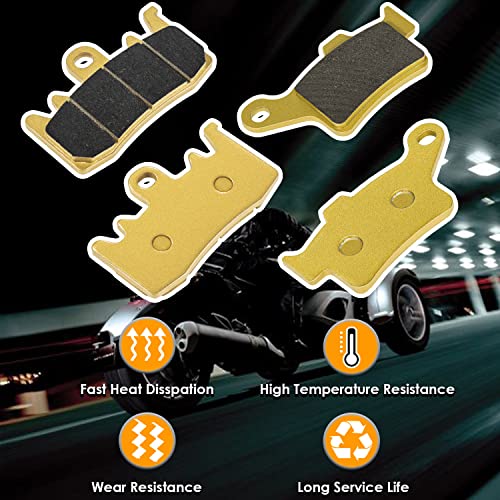 Front + Rear Brake Pads for Can Am Spyder RS GS SE5 SM5 RT RT-S LTD RS-S Roadster 2013-2026, Heavy Duty Ceramic Disc Metal Replacement Brake Pads Kit (3 Sets)