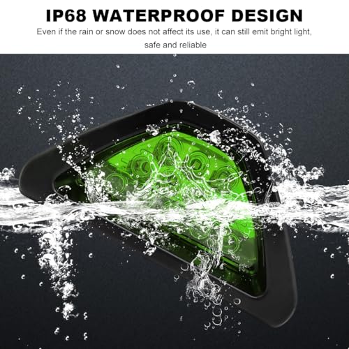 Car F1 Style Brake Light, 12V Super Bright Waterproof Triangle Rear Fog LED Lights Tail Flash Lamp, F1 Style Warning Strobe Third Stop Light for Motorcycle ATV Truck SUV (Green) - color: Green