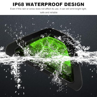 Car F1 Style Brake Light, 12V Super Bright Waterproof Triangle Rear Fog LED Lights Tail Flash Lamp, F1 Style Warning Strobe Third Stop Light for Motorcycle ATV Truck SUV (Green) - color: Green