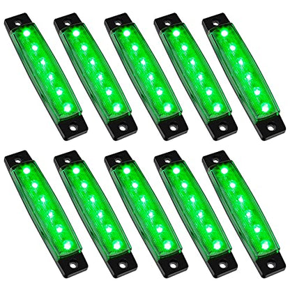 PSEQT 10 Pcs LED Rock Strip Lights Car Underglow Wheel Fender Well Lighting Kits Waterproof for Golf Cart Wrangler Offroad Truck RV UTV ATV Snowmobile (Green) - color: Green
