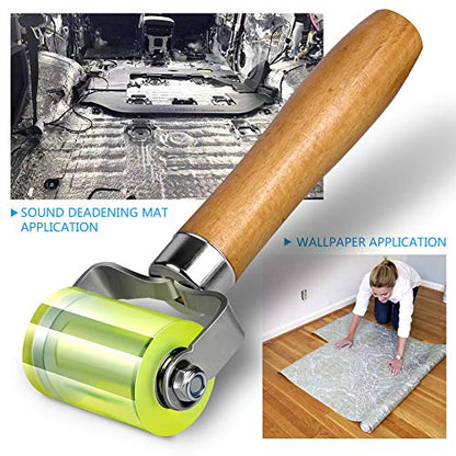 LUMITECO Bearings Equipped Automotive Car Audio Sound Deadening Application Wheel Roller, Heat Abatement Mat Wallpaper Application PU Smoothing Tool Seam Roller (Pack of 2) - size: Basic Version (Pack of 2)