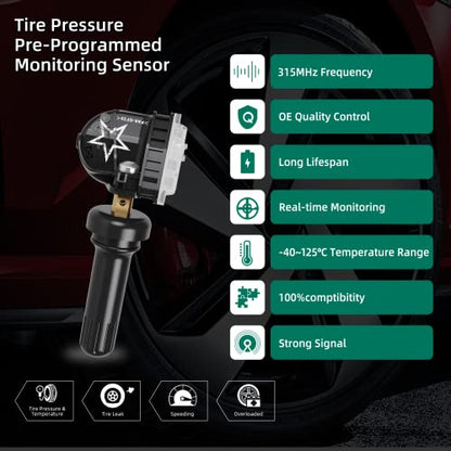 TPMS Sensor GM set of 4,315Mhz Chevy GMC Buick Tire Pressure Monitor Sensor - size: 13598771 four sensors