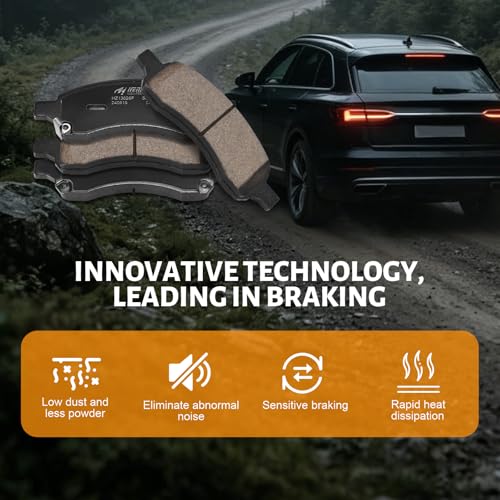 Front Brake Pads Compatible with 2006-2007 Buick Rainier;Chevrolet Colorado/Trailblazer/Trailblazer EXT;GMC Canyon/Envoy/Envoy XL;2006-2008 Isuzu Ascender;2006-2009 Saab 9-7x(D1169) - color: HZ1169