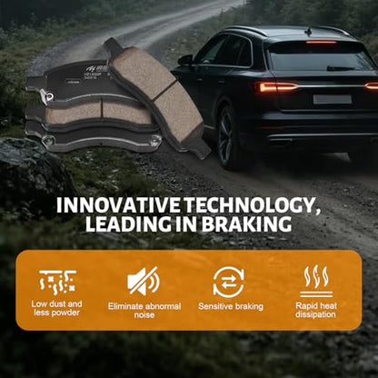 Front Brake Pads Compatible with 2006-2007 Buick Rainier;Chevrolet Colorado/Trailblazer/Trailblazer EXT;GMC Canyon/Envoy/Envoy XL;2006-2008 Isuzu Ascender;2006-2009 Saab 9-7x(D1169) - color: HZ1169