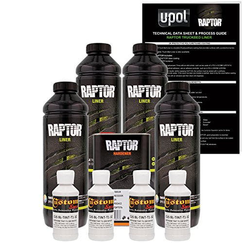 U-POL Raptor Gm White Urethane Spray-On Truck Bed Liner & Texture Coating, 4 Liters