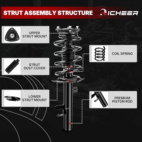 Richeer 172750 Front Strut Shock Assembly Compatible With 2014-2019 Escape - color: 172570, size: 2014-2019 Ford Escape Front Strut Assembly