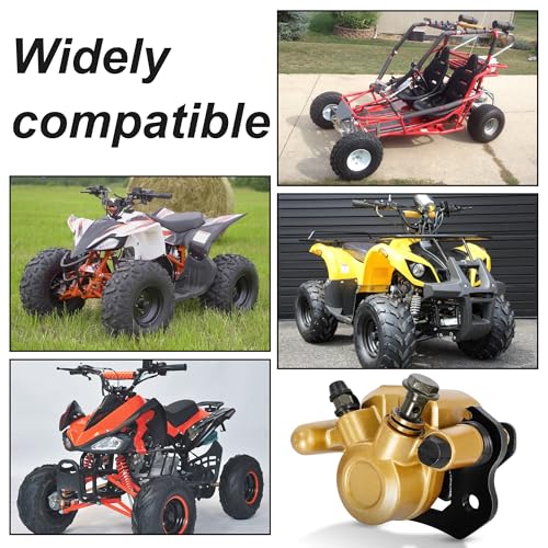 RUTU Brake Caliper for Chinese ATV Quad Golden Go Kart Brake Caliper - color: Gold, size: Left exhaust screw