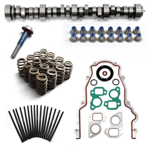 E1841P Sloppy Stage 3 Camshaft Kit .595"with Springs Pushrods Lifters Set Compatible with 1997-2013 Chevrolet GMC LS 4.8 5.3 5.7 6.0 6.2 V8 LSx Engine Replace PAC-1218 HL2148S 7.400” - color: With Timing Cover Gasket