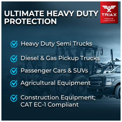 Triax All Fleet ELC - Heavy Duty Extended Life Diesel Antifreeze Concentrate - HD NOAT, 1 Million Mile, 8 Year, 20,000 Hours, Compatible with CAT EC-1 (4 Gallon Pack) - size: 4 Gallon Pack