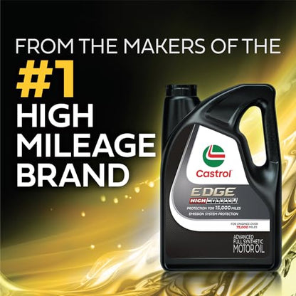Castrol EDGE High Mileage 0W-20 Advanced Full Syn Motor Oil, 1 Qt, 6 Pack - size: 1 Quart, Pack of 6