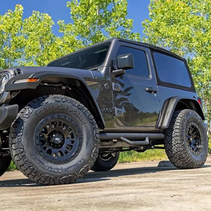 Rough Country 82 Series One-Piece Aluminum Wheel - 17x9, 5x4.5" Bolt Pattern, 12mm Offset, Gloss Black with Rugged 8-Spoke Design
