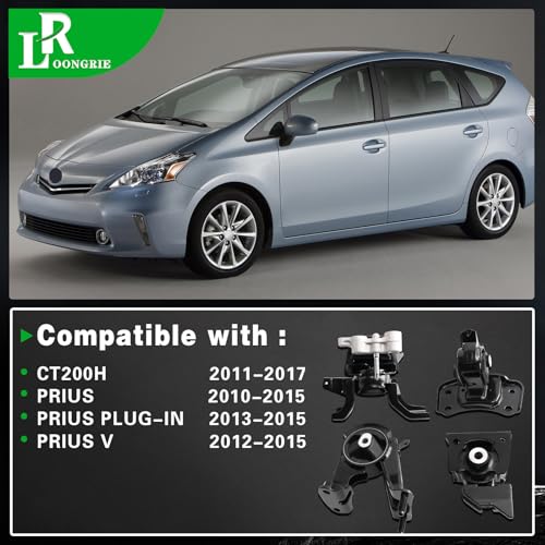 Engine Motor Transmission Mount Kit Compatible with Prius 2010-2015