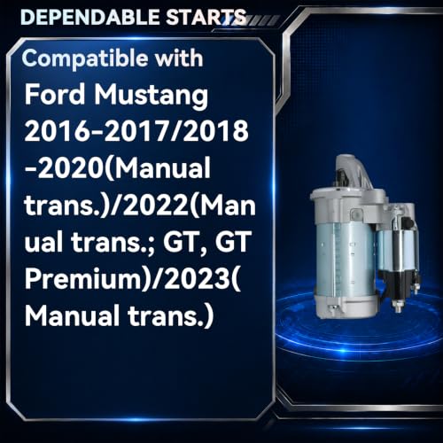 GR3T11000AA 34021 Starter Motor for 2016 2017 2018 2019 2020 2022 2023 Ford Mustang, V8 5.0L, 12V 1.4KW 12 Teeth CW - size: GR3Z11002A