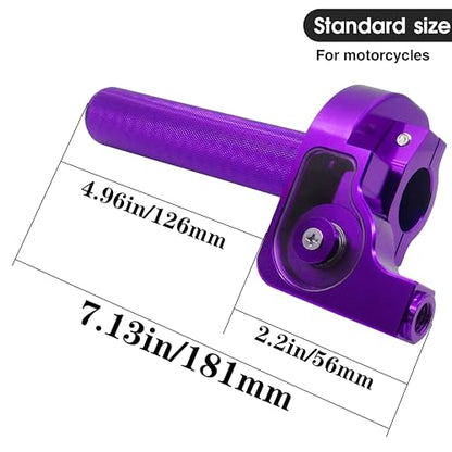 Motorcycle Throttle Grip 7/8" 22mm CNC Aluminum Quick Twister with Throttle Cable for KLX CR CRF EXC XR CRF50 CRF230 50 110 125 230 250 Dirt Pit Bike Motocross Motorbike Quad ATV - color: Style-B-Purple