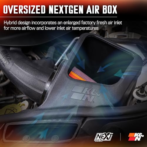 K&N NextGen Cold Air Intake System: High-Flow Cotton Filter: Compatible with 2016-2025 Dodge/Jeep: Durango, Grand Cherokee, Grand Cherokee WK, 50-1572 - style: NextGen
