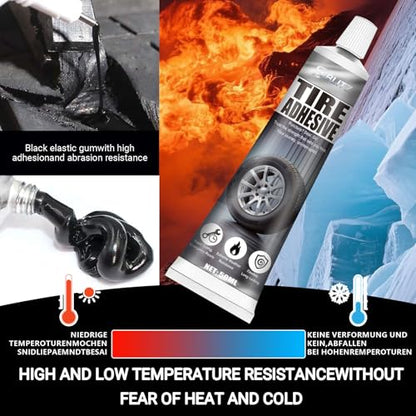 Tire Repair Glue, Tire Repair Nail, Black Rubber Cement Kit, 100ml - color: 100ml