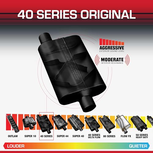 Flowmaster 40 Series Chambered Muffler – 3.00" Offset In / 3.00" Center Out - color: Center In / Center Out