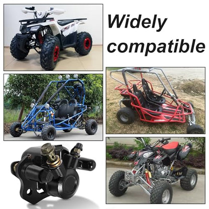 RUTU Brake Caliper for Chinese ATV Quad Go Kart Brake Caliper Compatible with Four Wheeler Coolster Kazuma 110cc 125cc 150cc 200cc 250cc 196cc 6.5HP kt196 Taotao, Right Side Wheels - color: Black, size: Right exhaust screw