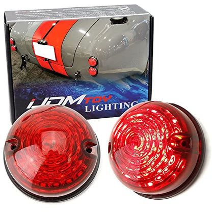 iJDMTOY Universal Flush Mount LED Marker Lights For Car/Truck/Motorcycle - style: Red Lens
