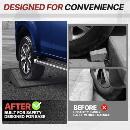 5.9" Rise Rubber Curb Ramp for Forklift, Driveway Sidewalk, Heavy Duty Car - size: 5.9" Rise