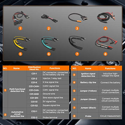 AUTOOL Multimeter Oscilloscope Automotive TRMS Digital Multimeter and Oscilloscope Kit 1000V 20A, with Test K line & CAN Bus Signal, Sensor Signal, Relay Test, Ignition Pulse Signal Test