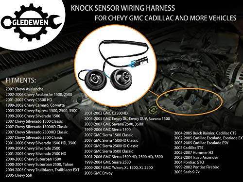 Knock Sensor Wiring Harness | for Chevy Suburban Silverado Avalanche Tahoe, GMC Sierra Yukon, Cadillac & More GM Vehicles | Replace# 12601822, 917-033 - style: Wiring Harness