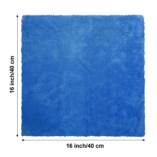Shimeyao 30 Pcs 16 x 16 Inch Microfiber Car Towels, 500 GSM Edgeless Plush - color: Dark Blue, size: 16 x 16 Inch