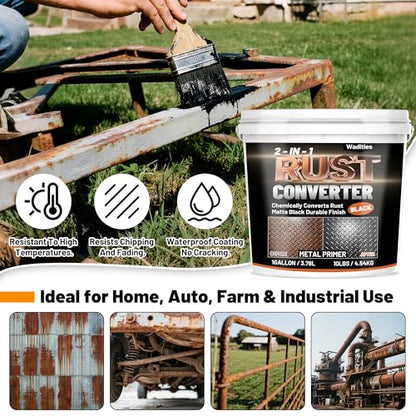 2-in-1 Rust Converter & Metal Primer, 1 Gallon Black Rust Inhibitor Paint - size: 128 Fl Oz (Pack of 1)