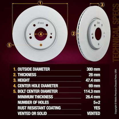 Metrix Premium Chassis Parts 300 & 284mm F/R Brake Rotor Kit Fits Hyundai - size: 96319MT