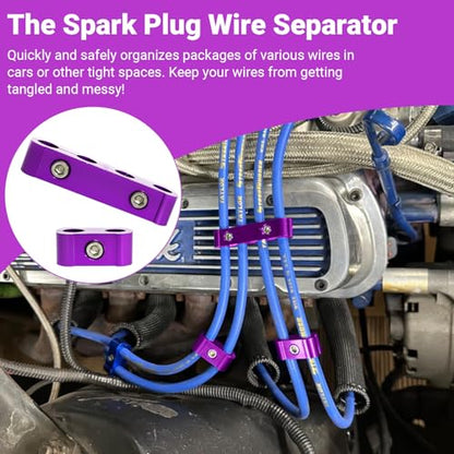 CVILL 12-Piece Spark Plug Wire Separator and Holder Set (Violet) - color: Violet