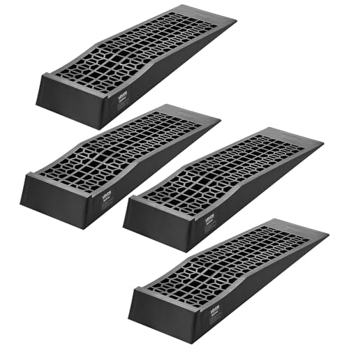 VEVOR Car Ramps, 4 PCS 20000 lbs GVW Capacity, 2.56 in Lift Height, Portable Low Profile Car Service Ramps for Home Garage Maintenance & Oil Changes, Heavy Duty for Low Chassis Vehicle & Support Jack - size: 2.6*27.5inch