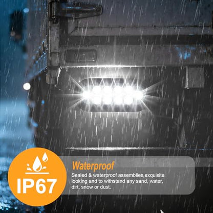 6-Inch Oval White LED Trailer Tail Lights 2PCS, 10 LEDs Stop Turn Tail Brake Lights, DOT Certified, IP67 Waterproof Surface Mount, for Truck RV Boat Trailer - color: 03-2PCS WHITE