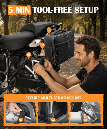 NICECNC 30L Motorcycle Saddlebags 1680D Throw-Over Panniers with Rain Cover