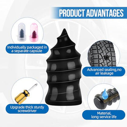 72Pcs Tire Plug Kit, Tire Repair Screws Flat Tire Repair Kit