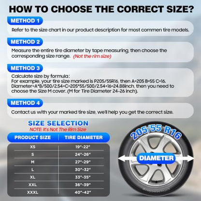 Moonet PVC Leather Tire Cover,White Flag 2-Pack, Universal Fit 19-22" - color: White Flag 2 Pack, size: XS for Tire Diameter 19-21 inch