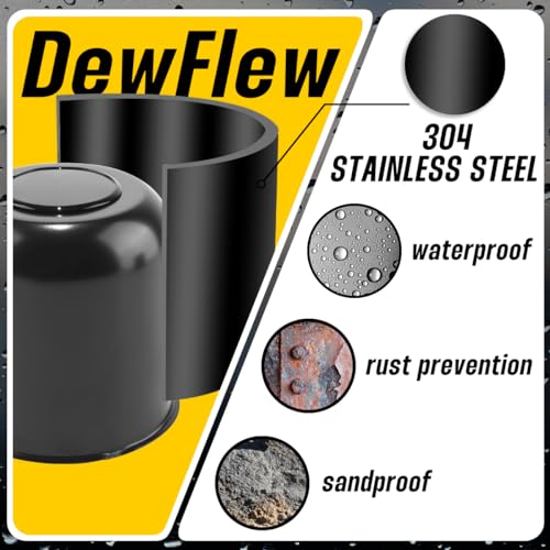 2Pcs 4.25" Stainless Trailer Wheel Center Caps, 4.29" H Matte Black - color: Matte Black, size: 4.25" Hub 4.29"H