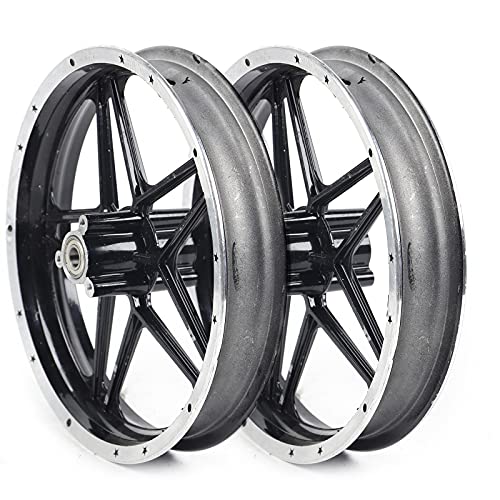YIYIBYUS Rear and Front Wheels Set 2.50-10 Front+Rear Wheel Tire Rim Hub Assembly Aluminum Tire Rim Hub for 2 Stroke Dirt Bike 49cc 50cc Mini Pit Dirt Bike Black