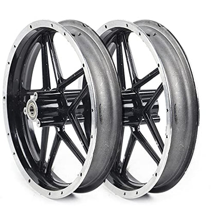 YIYIBYUS Rear and Front Wheels Set 2.50-10 Front+Rear Wheel Tire Rim Hub Assembly Aluminum Tire Rim Hub for 2 Stroke Dirt Bike 49cc 50cc Mini Pit Dirt Bike Black