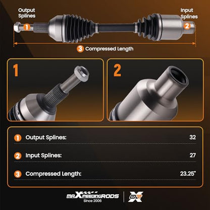 maXpeedingrods Front Right CV Axle Assembly for Chrysler Town & Country - size: for 66-3639