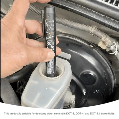 Brake Fluid Liquid Tester Pen, High-Precision Car Brake Fluid Diagnostic Tester with 5 LED Indicators, Heavy Duty Vehicle Hydraulic Liquid Test Pen for DOT 3 DOT 4 DOT 5.1